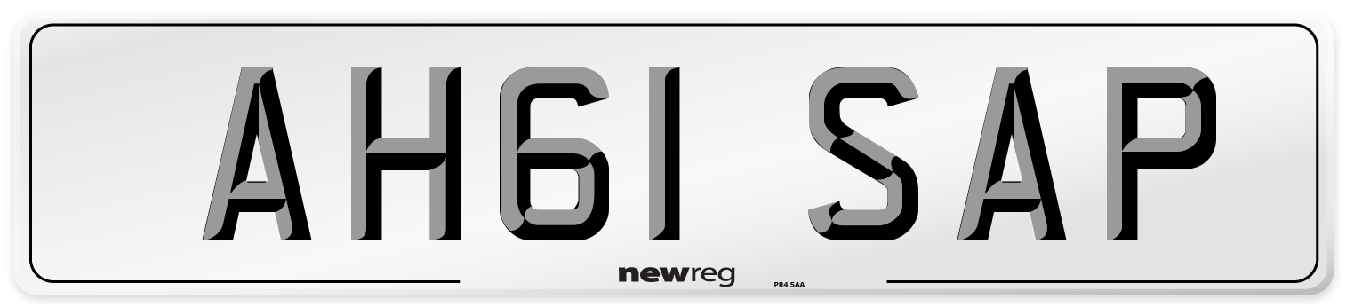 AH61 SAP Number Plate from New Reg